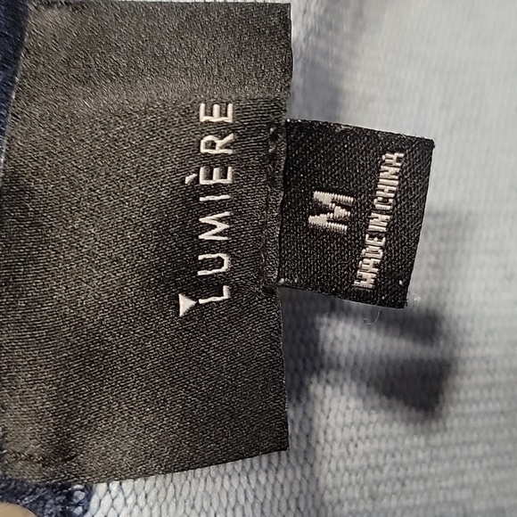 Lumiere Size M Denim Look Pullover Sweatshirt Style Top, Drop Sleeve, EUC - Picture 11 of 12